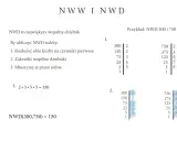 Jak obliczyć setki w pracy? Przykład NWD 300 i 750. Rozkład na czynniki pierwsze, wspólne dzielniki i mnożenie. NWD(300,750) = 150.
