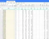 Arkusz kalkulacyjny darmowy z danymi profili stalowych. W kolumnach nazwy, typy, wymiary i inne parametry.