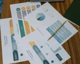 Karta projektu wzór: dokumenty z wykresami, tabelami i schematami faz zarządzania projektem oraz lejkiem marketingowym.