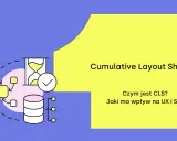 Cumulative Layout Shift (CLS) – czym jest i jak wpływa na UX i SEO? Grafika przedstawia schemat blokowy, klepsydrę i stos danych.