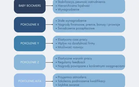 Baby Boomers, Pokolenie X, Y, Z i Alfa – co to pokolenie i jakie ma oczekiwania? Wykres porównuje ich priorytety zawodowe.