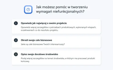 Jak tworzyć wymagania niefunkcjonalne? Opisz projekt, cele biznesowe i docelowe środowisko.