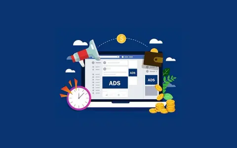 Grafika przedstawia laptop z reklamami, zegar, portfel i monety, symbolizujące efektywny rtb marketing i zarabianie.