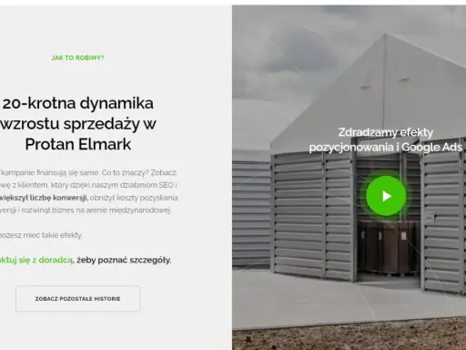 Dowód słuszności w reklamie: Protan Elmark zwiększył sprzedaż 20-krotnie dzięki SEO i Google Ads. Zobacz, jak osiągnąć sukces.