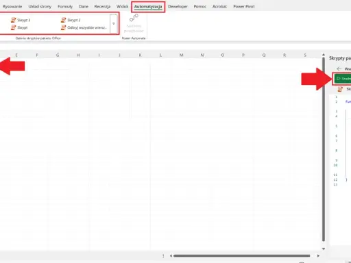 Excel: funkcja "jeżeli komórka zawiera tekst to wartość" jest realizowana przez skrypty. Uruchom skrypt, by zmienić kolor komórki.