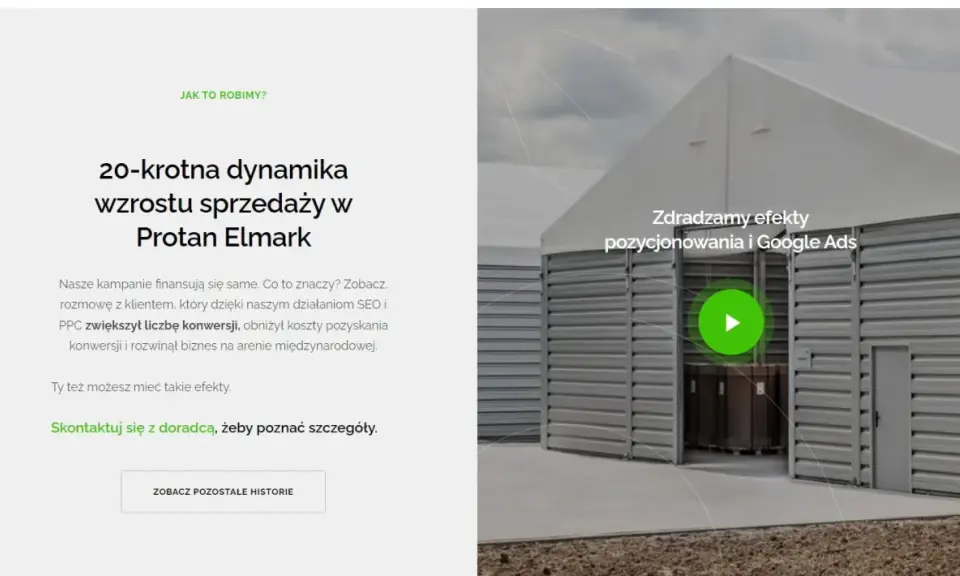 Dowód słuszności w reklamie: Protan Elmark zwiększył sprzedaż 20-krotnie dzięki SEO i Google Ads. Zobacz, jak osiągnąć sukces.