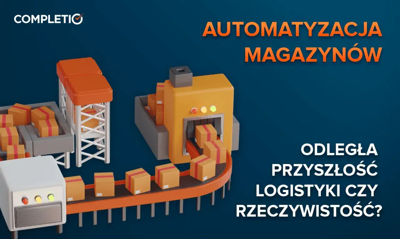 Automatyzacja magazyn&oacute;w: nowoczesne linie produkcyjne z taśmociągami i paczkami, symbolizujące przyszłość logistyki.
