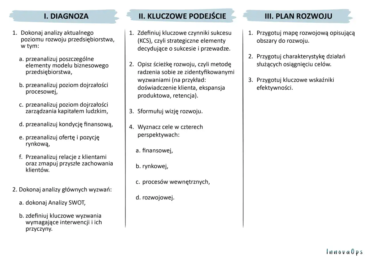 Plan rozwoju firmy: diagnoza, kluczowe podejścia i konkretne działania.